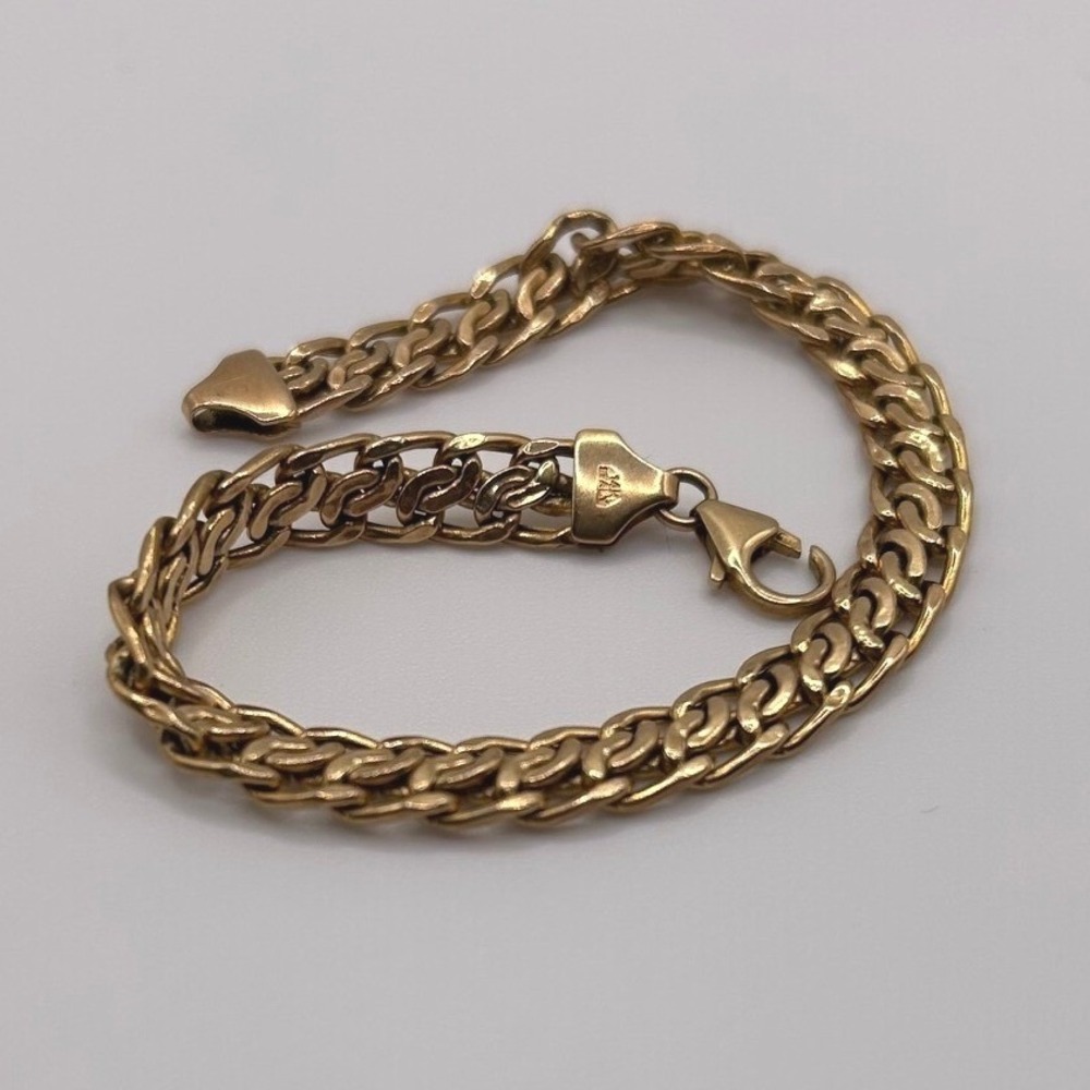 Stamped Milor 14K ITALY Yellow Gold Woven Link Bracelet 7.5 In 5.8g Lightweight
